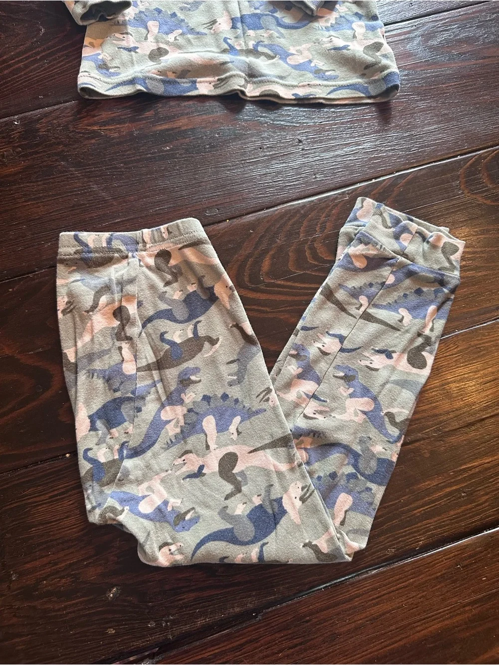 Kids Lot of 3 Soft Cotton Sleep Pajamas — Blue, Green, Gray